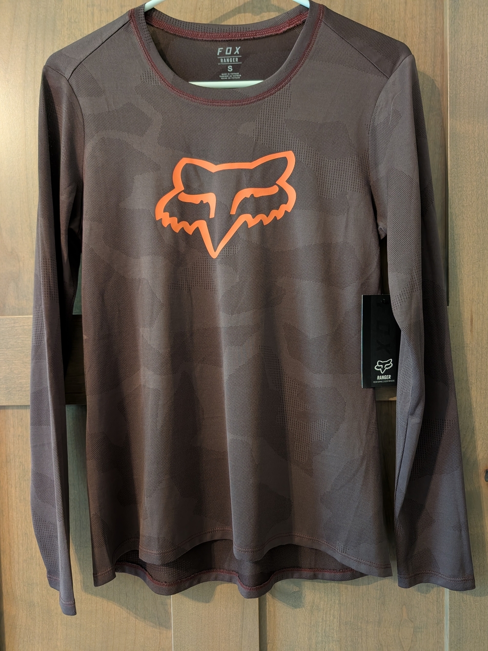 NWT Women's Fox Racing Ranger LS Jersey - Brown with Orange Foxhead, Small